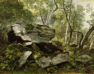 Studie aus der Natur: Felsen und Bäume, um 1856